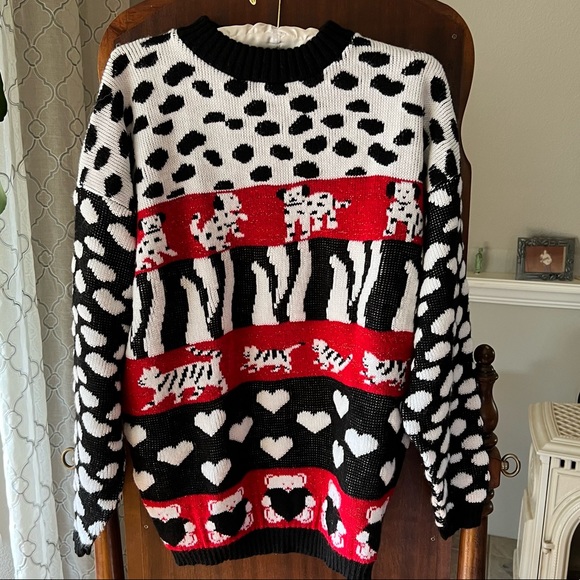 custom design Sweaters - Vintage cat dog sweater #8